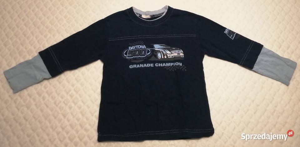 Cienka bluzka chłopięca długi rękaw 116 Wyścigi Czeladź