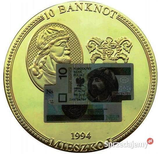 3 x Moneta Medal Banknot 10 Mieszko 20 Chrobry śląskie