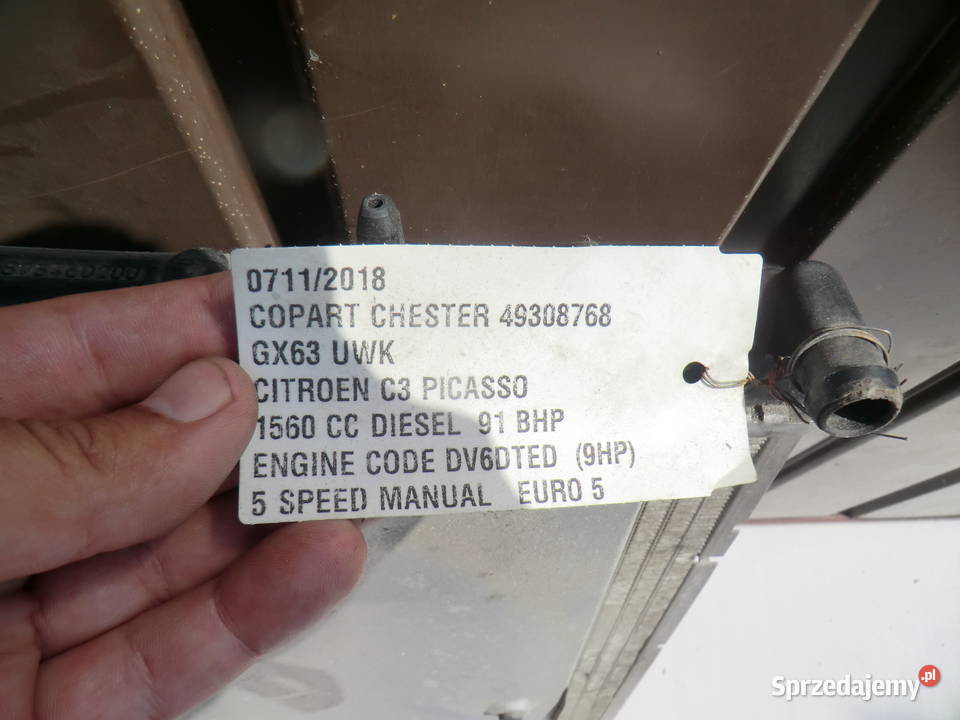 Citroen C3 Picasso 16 diesel Zestaw chłodnica małopolskie Krzeszowice