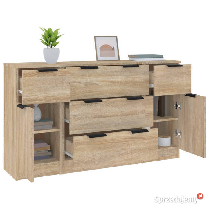 3cz zestaw szafek dąb sonoma materiał