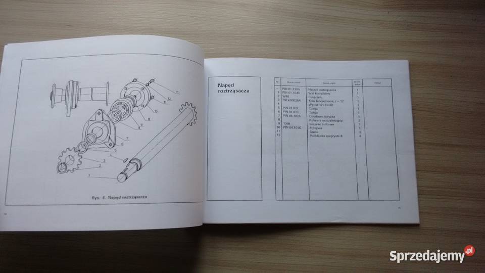 Rozrzutnik obornika 1PTU 40 katalog czesci Stalowa Wola