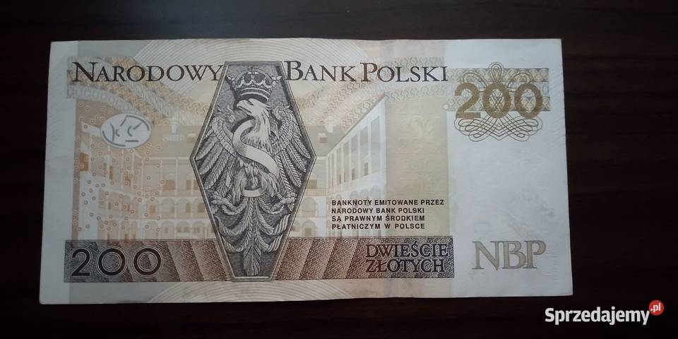 200 złotych seria AB 2015 banknot obiegowe lubelskie Lublin