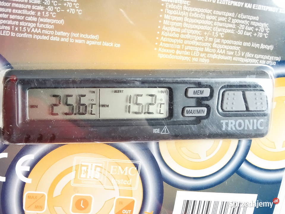Cyfrowy termometr wewnętrzny zewnętrzny TRONIC z Biłgoraj sprzedam