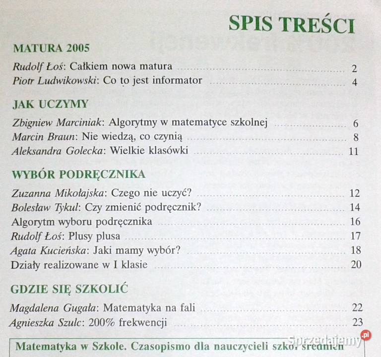 Matematyka w szkole 0506 2003 Red Marcin Braun Chełm