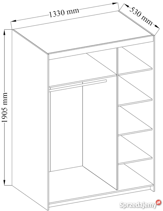 Szafa ubraniowa 90 x 190 biała sonoma garderoba Szafy, regały, półki Sieradz sprzedam