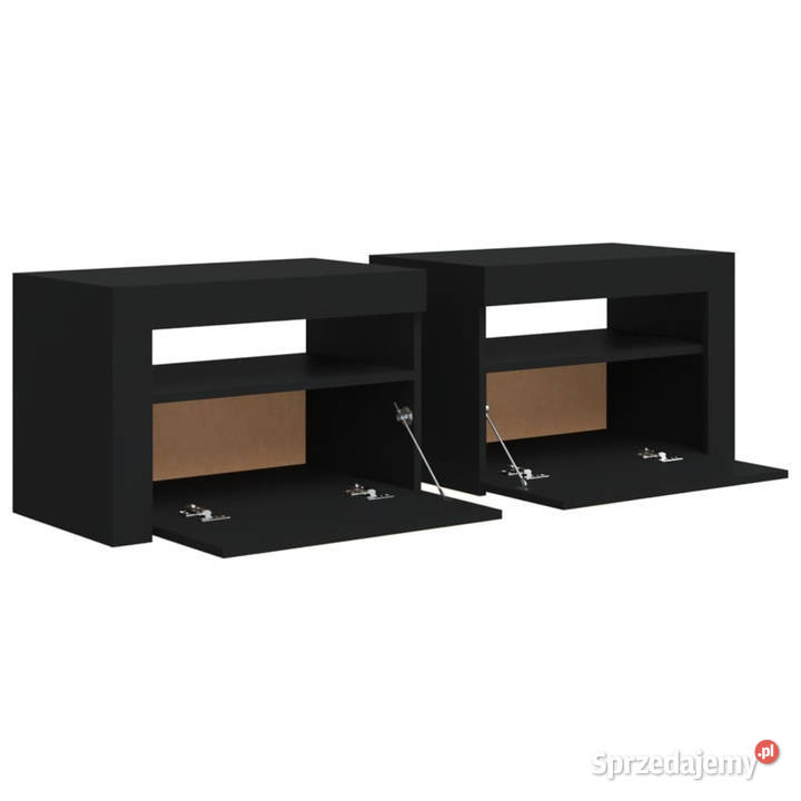Szafki nocne z LED 2 czarne 60x35x40 WM3080735 Warszawa
