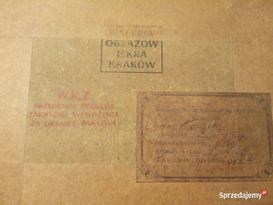 Piękny stary obraz olejny Zima w Tatrach Wiktor Kraków