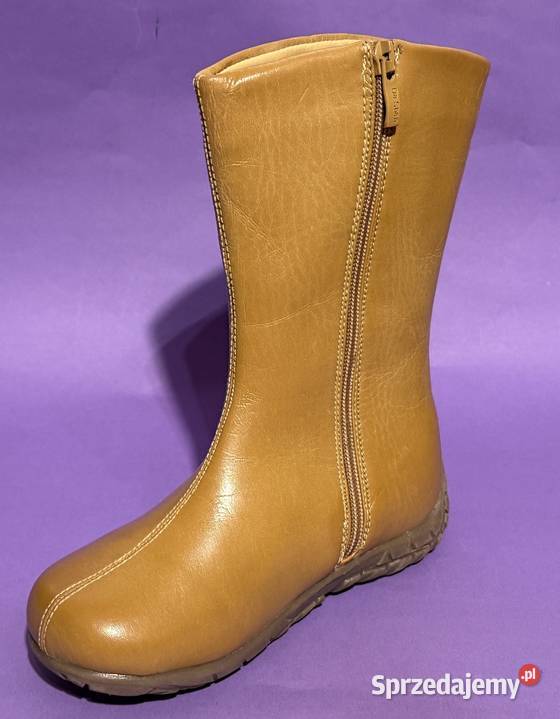 Beżowe ocieplane dziewczęce kozaki rozmiar 31 18.5cm Żyrardów