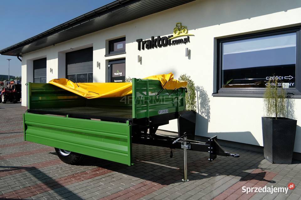 Przyczepa rolnicza jednoosiowa 2T z kiprem Tajęcina