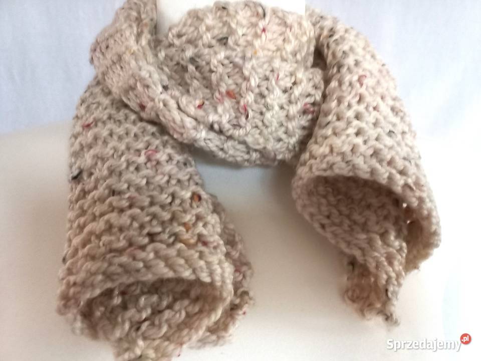 Szalik kremowy Handmade melanż Unisex NOWY Białystok