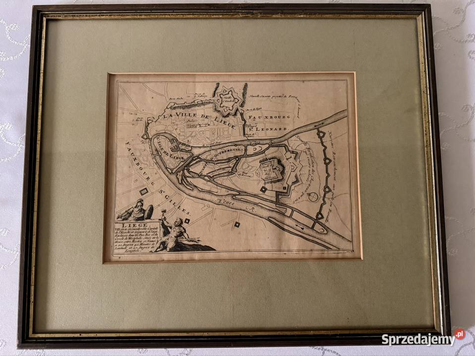 Antyczna Mapa Rycina XVII Wiek Lige Belgia 1 Czerwionka-Leszczyny