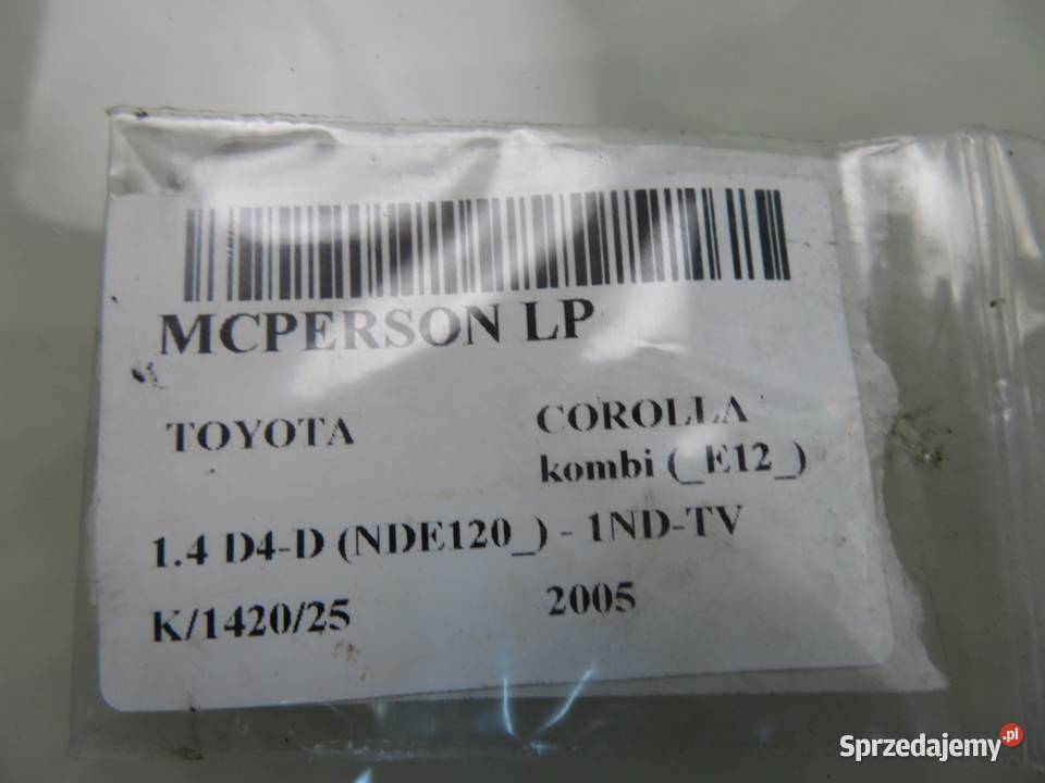 MCPERSON LEWY PRZEDNI TOYOTA COROLLA E12 14 D4D osobowe małopolskie