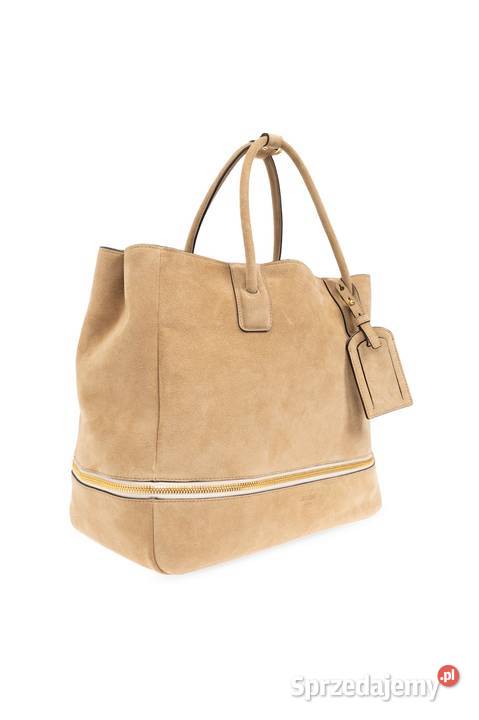 Beżowa skórzana torba shopper dolnośląskie Świdnica