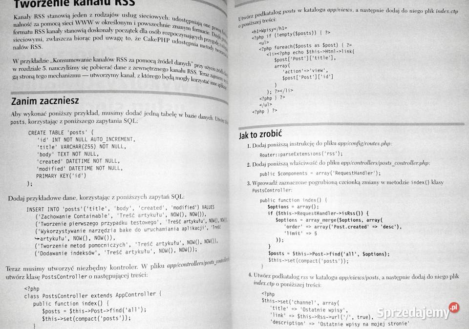 CakePHP 13 Programowanie aplikacji Receptury M miękka Pozostałe lubelskie Chełm