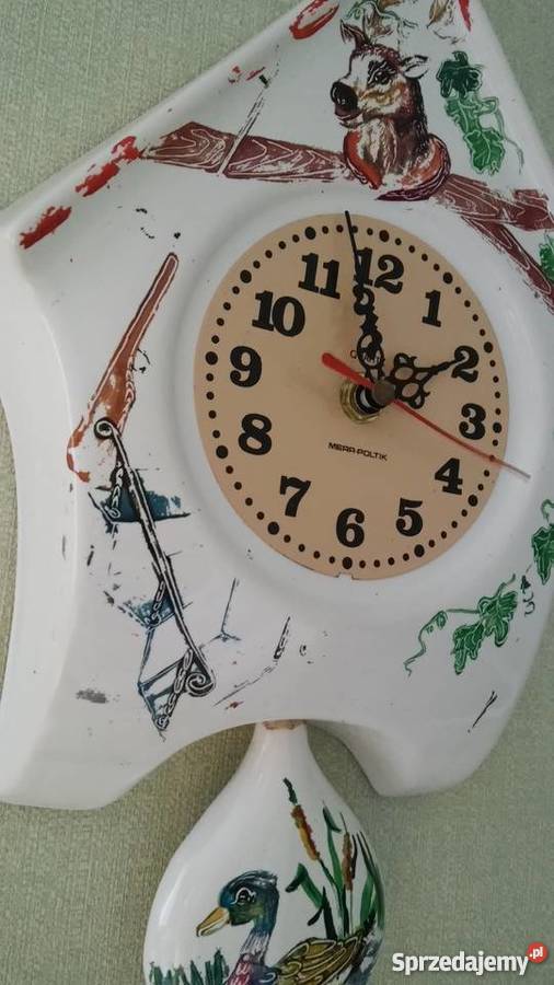 zegar ceramiczny malowany ręcznie biały Zegary Częstochowa