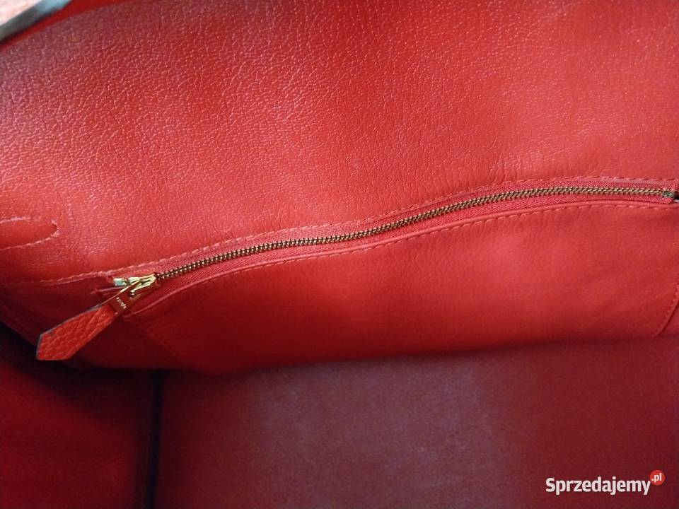 Piękna czerwona torebka damska skórzana leather Do ręki  Jarosław