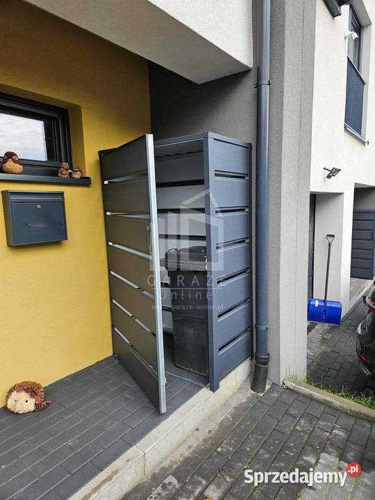Wiata śmietnikowa dach prosty 1x05m Antracyt