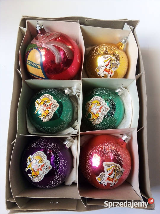 bombki kolorowe z ludzikami vintage PRL Częstochowa sprzedam