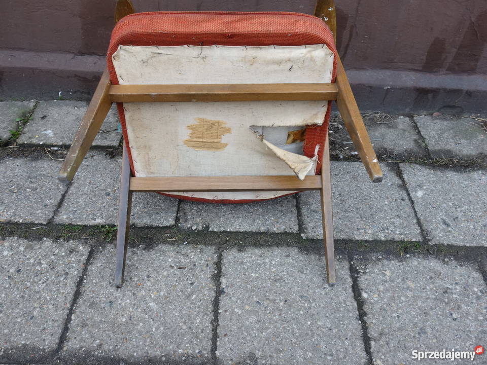 Fotel Chierowskiego 366 PRL do renowacji Meble śląskie Tarnowskie Góry