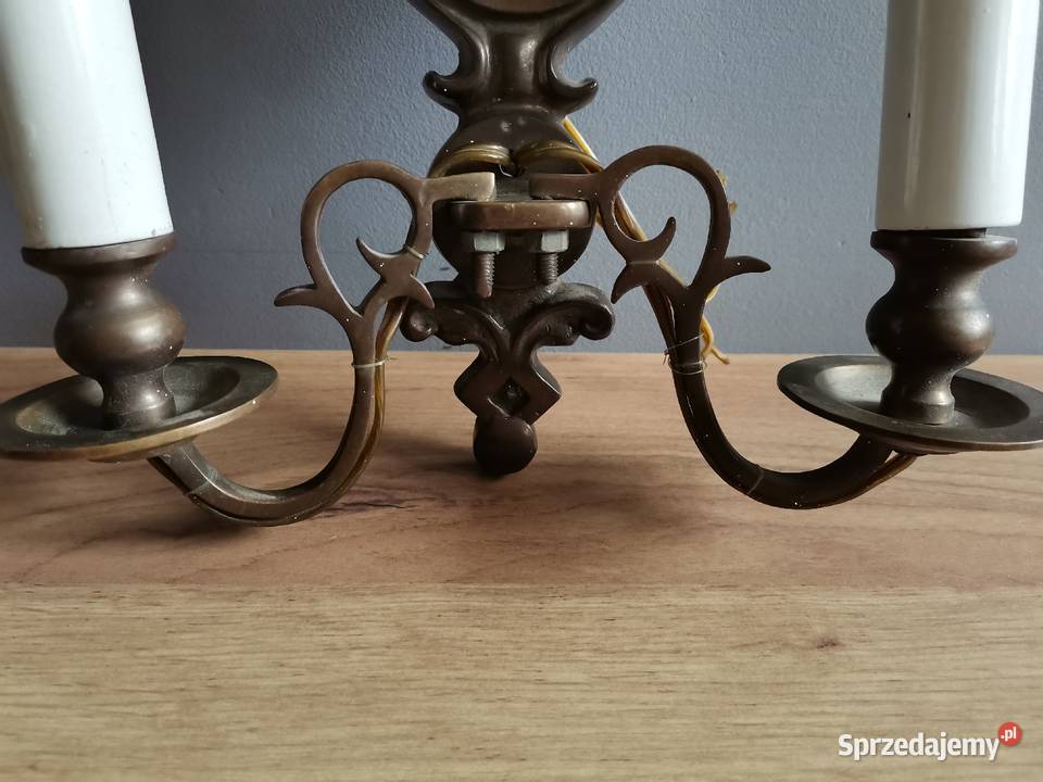 Stary mosiężny kinkiet z orłem lampa mosiądz Katowice
