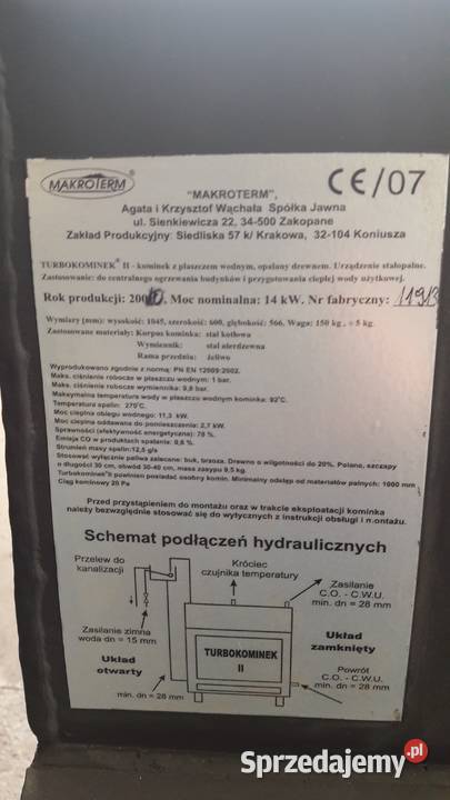 Turbokominek II firmy MAKROTERM Opał Radzewo