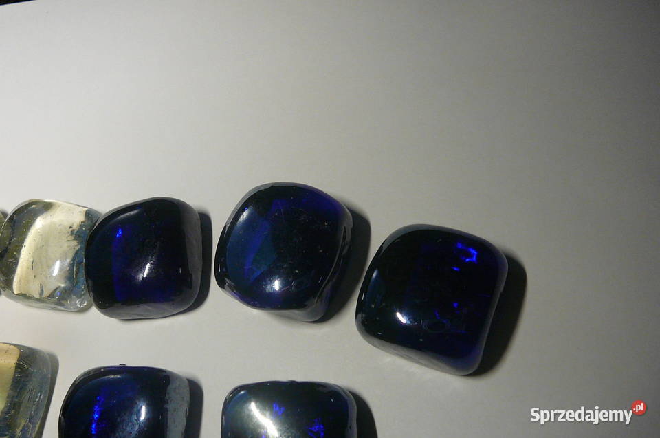 Kostki szklane bezbarwne i szafirowe dolnośląskie Wrocław