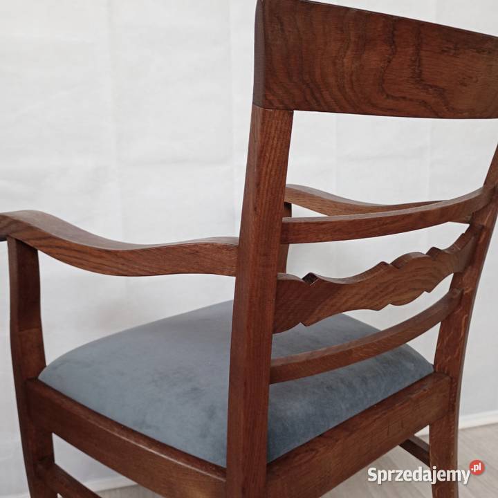 Niemiecki fotel dębowy w stylu secesyjnym wielkopolskie Puszczykowo