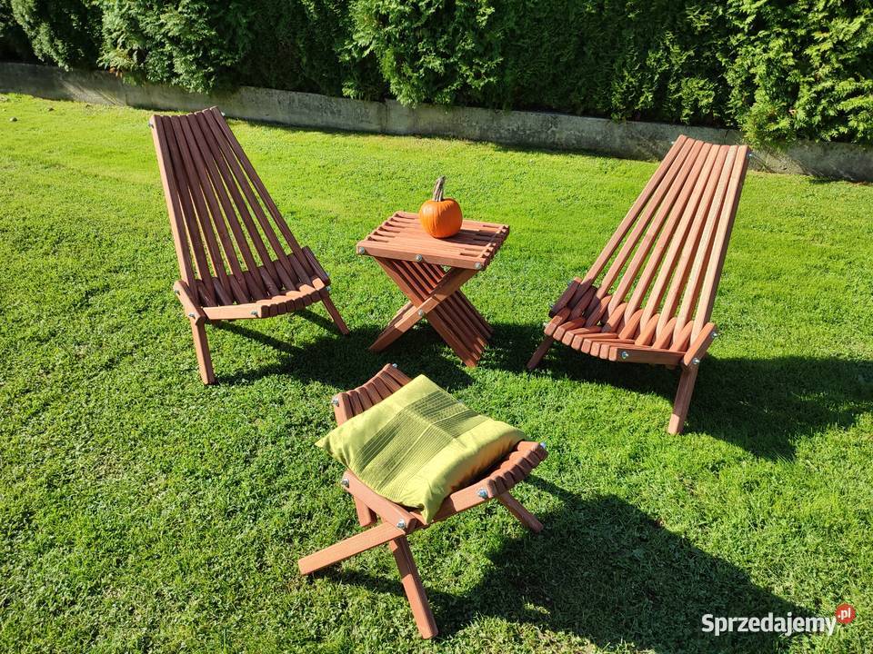 Krzesło ogrodowe drewniane składane Leżak Kraków