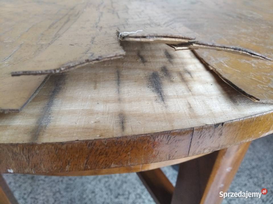 OKAZJA Stół Drewniany Stolik Okrągły Mały Zabrze