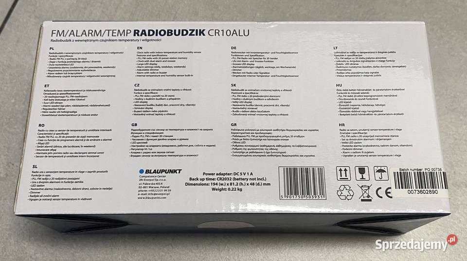 Radiobudzik Blaupunkt CR10ALU z czujnikiem dolnośląskie sprzedam