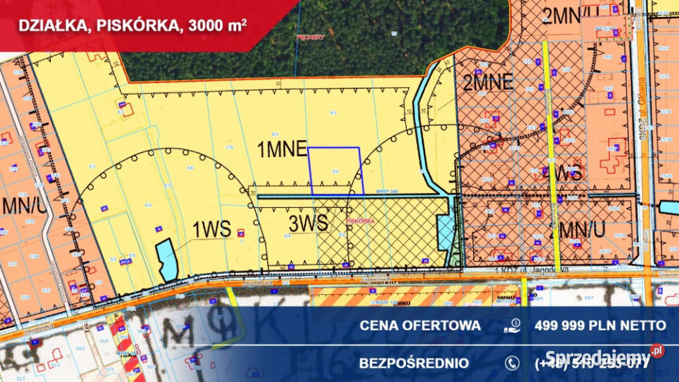 Działka budowlana 3000 m LESIE Piskórka gm mazowieckie