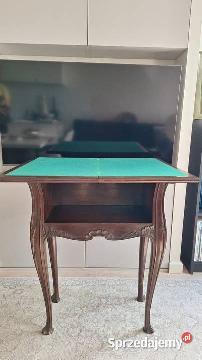 Antique Louis XV style card table with REMPEX Warszawa