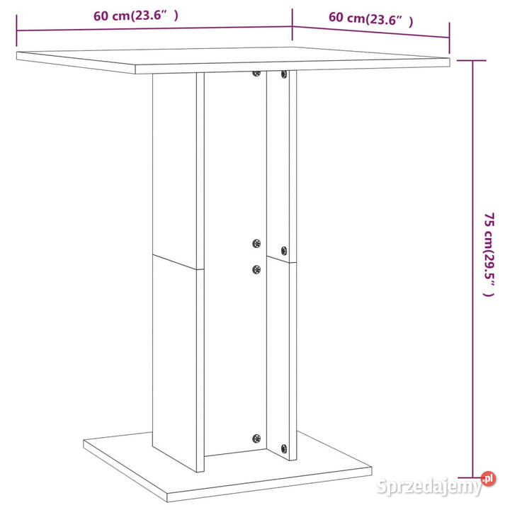 Stolik bistro dąb sonoma 60x60x75 materiał sprzedam