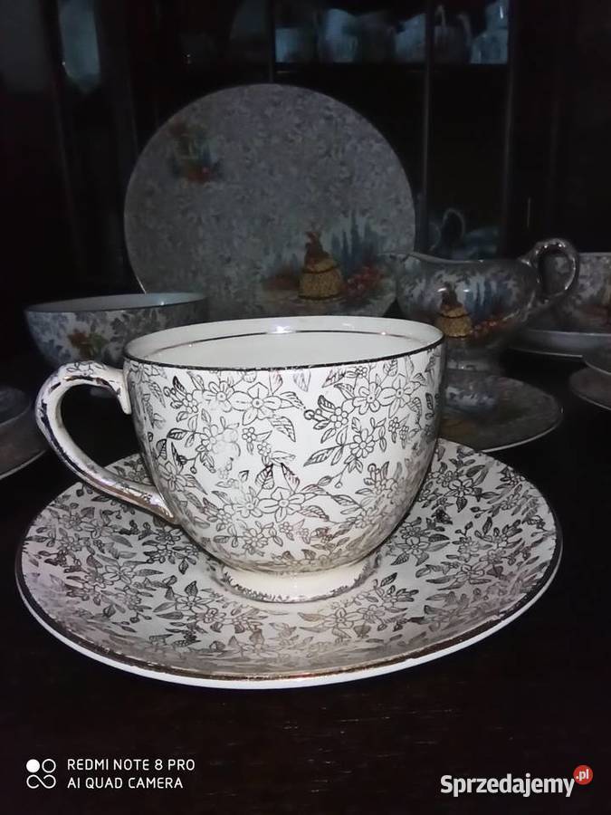 Dama w ogrodzie wśród ostróżek Empire Ware Gdańsk