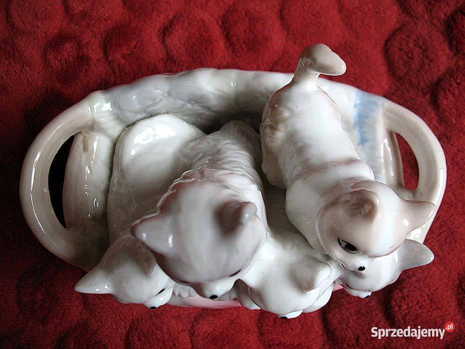 Kot rodzina cudownych kotów porcelana 14 x 16 x Siedlce sprzedam