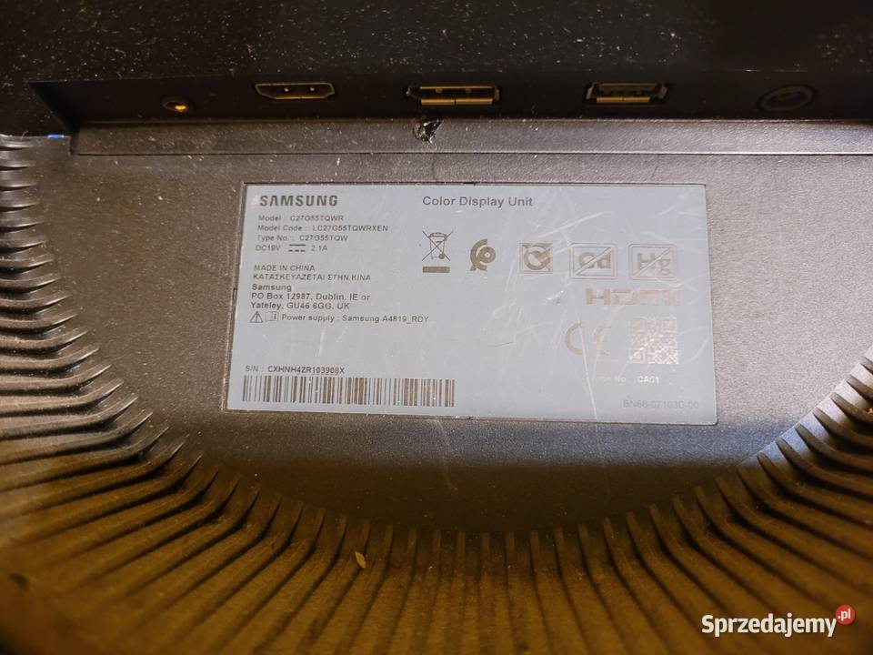 Monitor Samsung C27G55TQWR zbita matryca Chełm