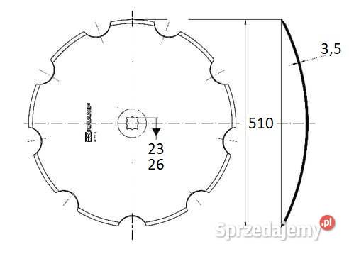 Talerz brony uzębiony 510x35 TR2326 HD511326KR Kamionna sprzedam