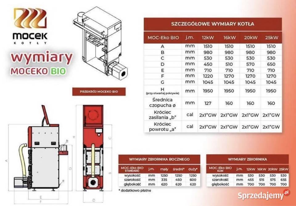Kocioł na pellet drewno Moceko 25kW piec na Kotły i Piece CO Miechów
