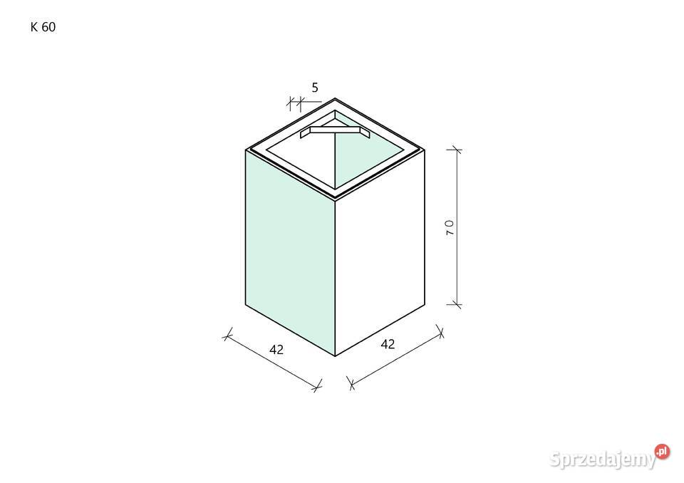 Kosz betonowy 60 l z wkładem z popielnicą K60 Łódź