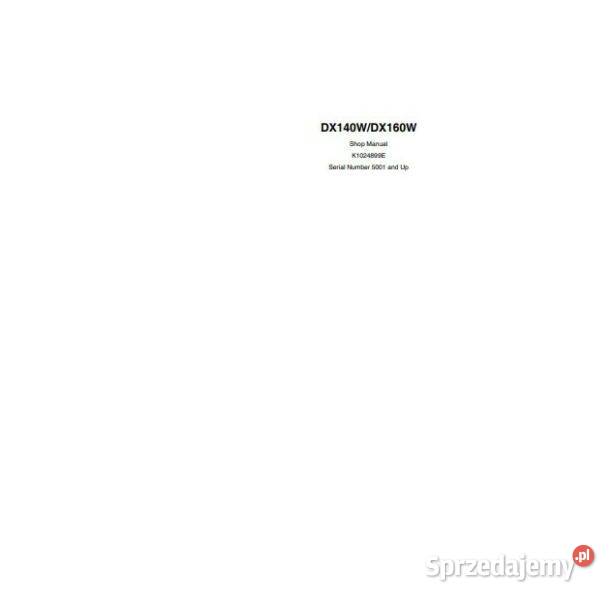 Doosan Dx140W Dx160W instrukcja napraw i obsługi Kielce