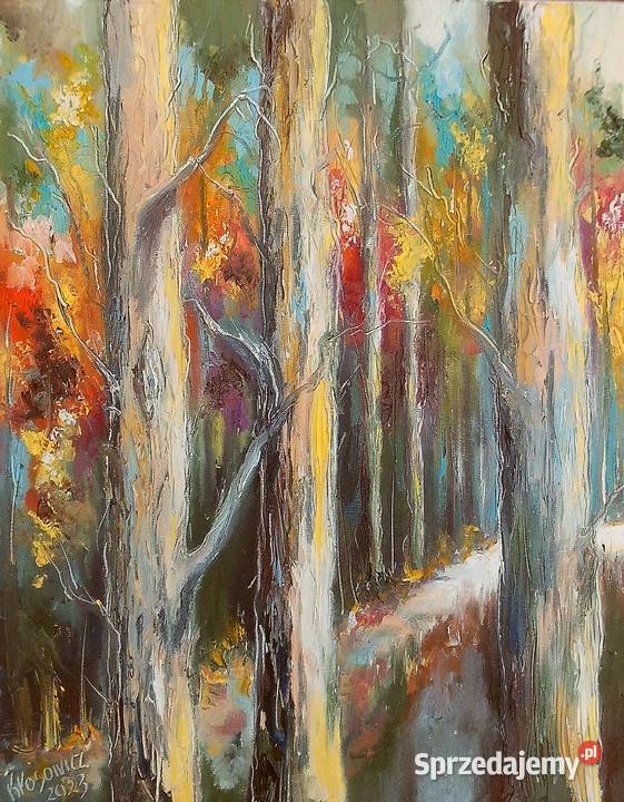 Obraz olejny "Jesień idzie przez las"