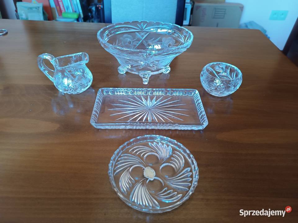 5 x kryształ szlifowany VINTAGE PRL Stan Porcelana i szkło Szczyrk