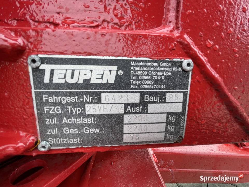 Winda dekarska TEUPEN 25 VH M4 drabina budowlana Rok produkcji 2000 Ślesin sprzedam