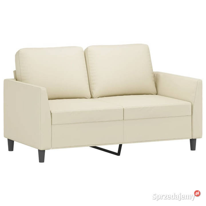 2osobowa sofa z poduszkami kremowa sztuczna mazowieckie