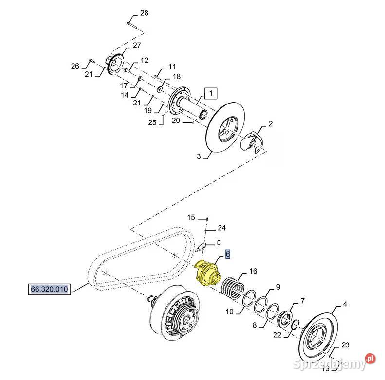Piasta przekładni bezstopniowej CNH Holland