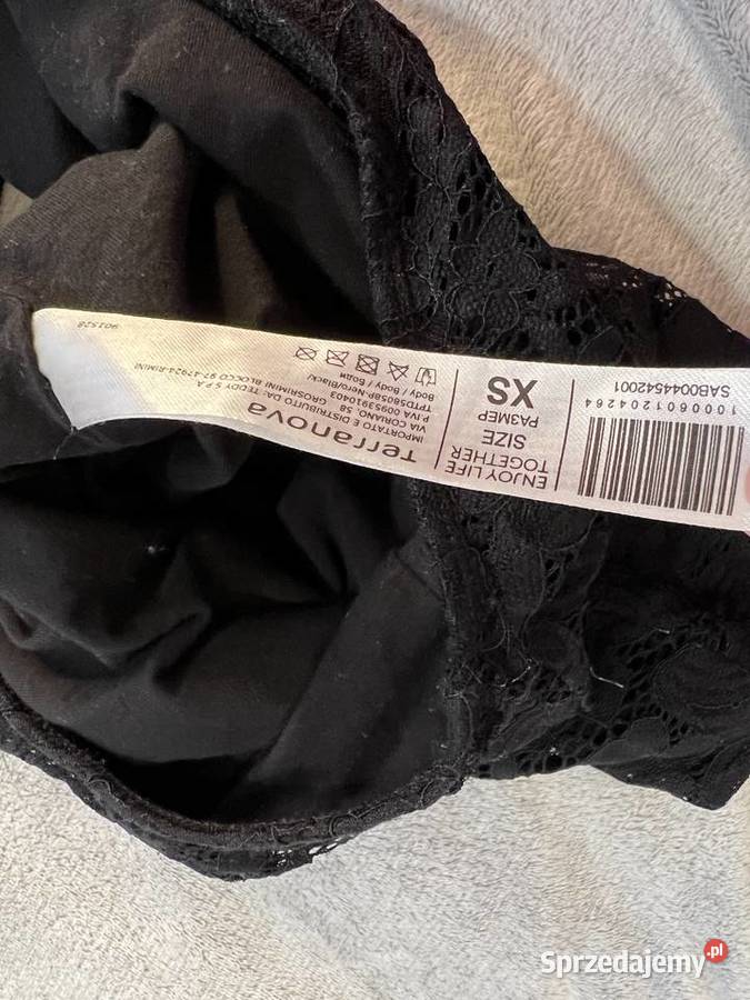 Body koronkowe czarne z dekoltem w serek NOWE Rozmiar 34(XS) Jasło sprzedam