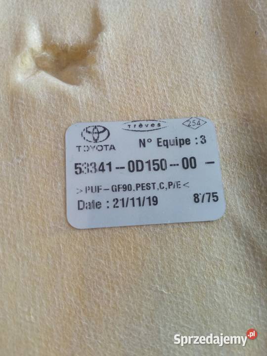 Wygłuszenie podbitka maski Toyota Yaris III Żabno