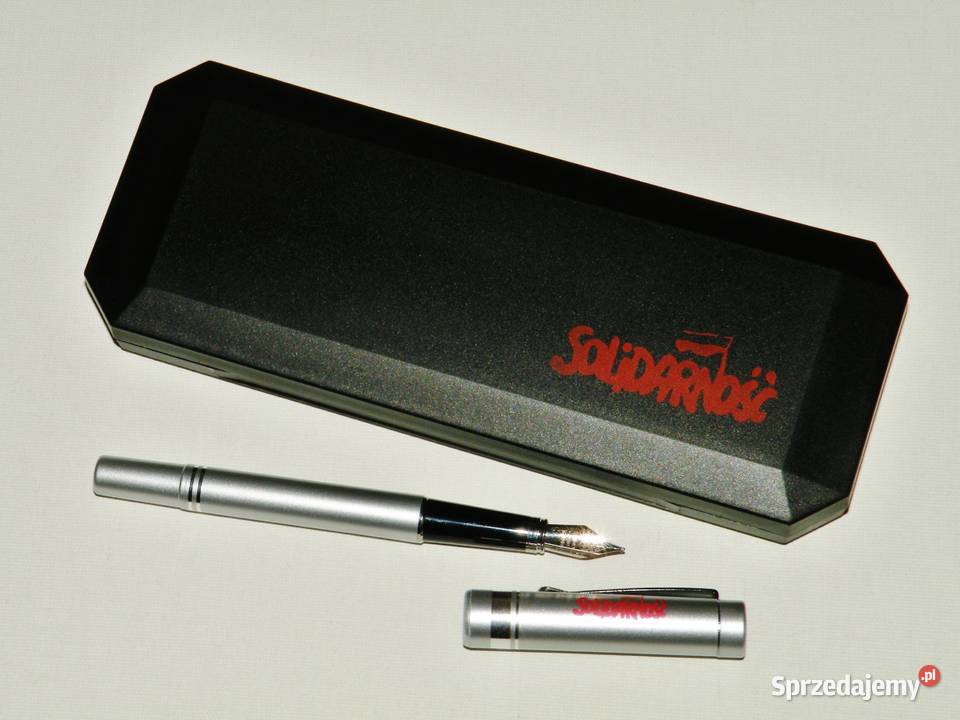 Pióro Ambasador w etui oba z logo Solidarności