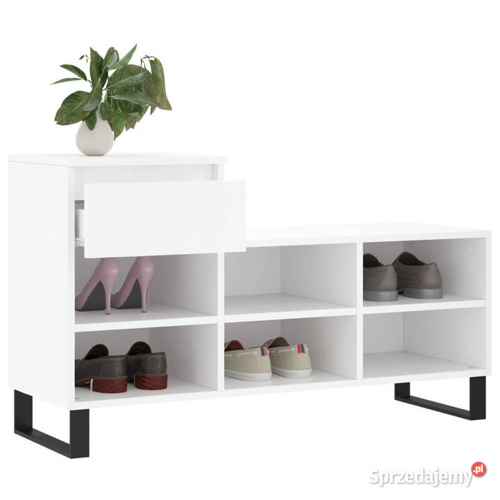 Półka na buty biała 102x36x60 materiał Warszawa