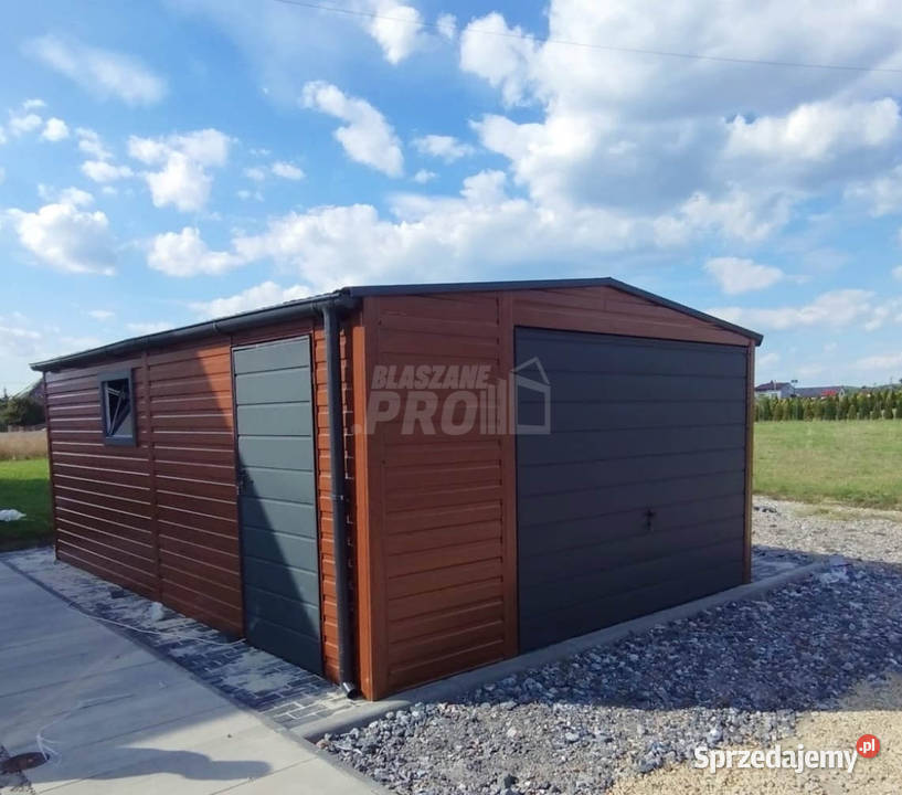 Garaż blaszany 4x6 Brama drzwi rynny okno Brąz Łęczyca sprzedam
